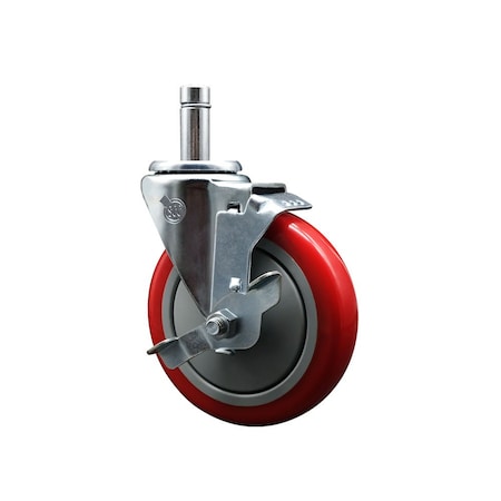 Service Caster Metro 4615MPBX Replacement Caster with Brake MET-SCC-GR20S514-PPUB-RED-TLB-845